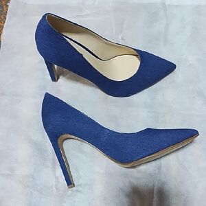 Nine West Blue Denim Heels Size 8.5 Never Worn